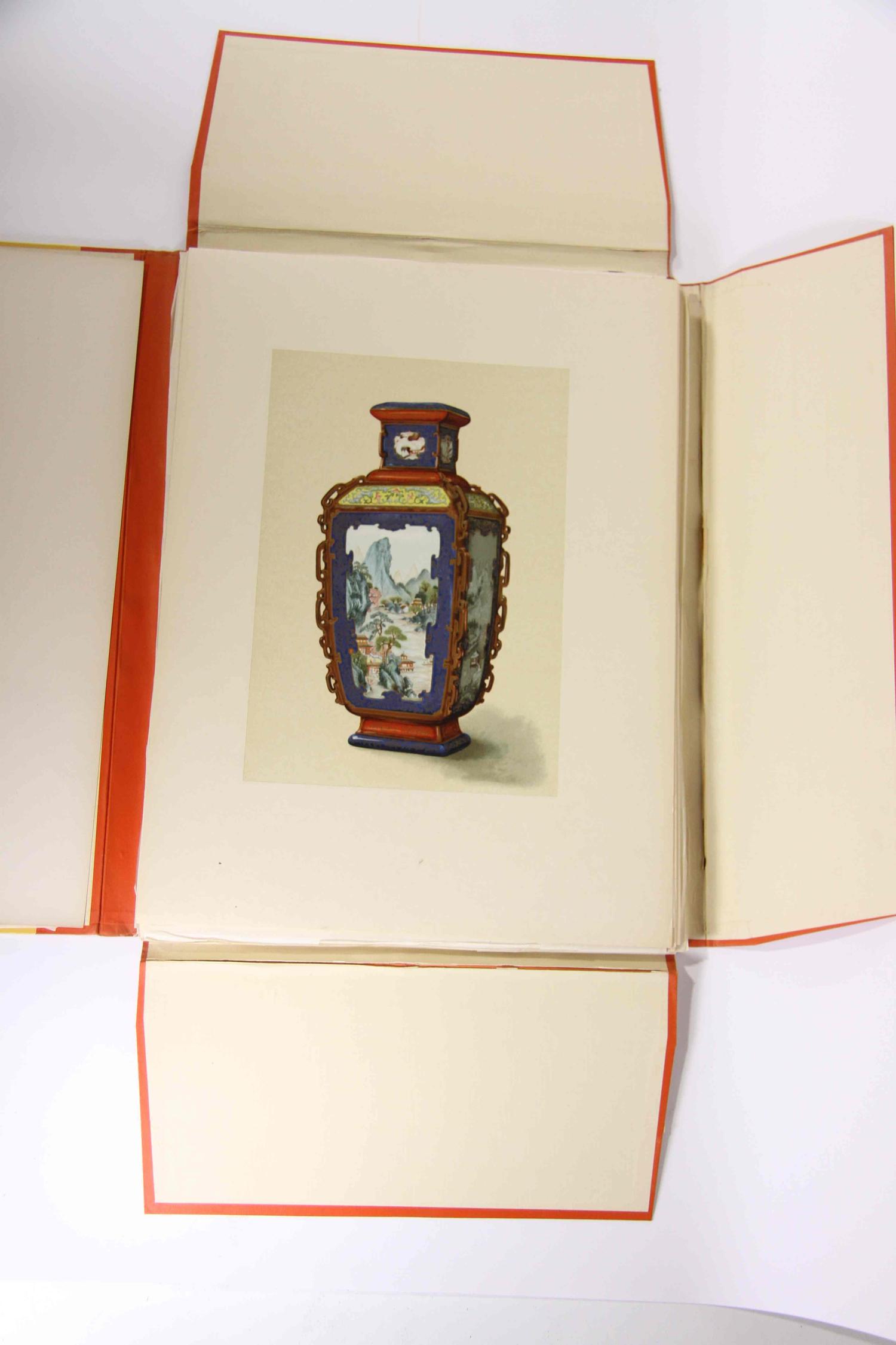 A Group of Four Ceramic Plates Height of tallest 22 1/2 inches.