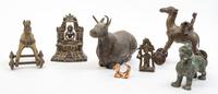 A Collection of Bronze and Cast Metal Articles Width of first 4 inches.