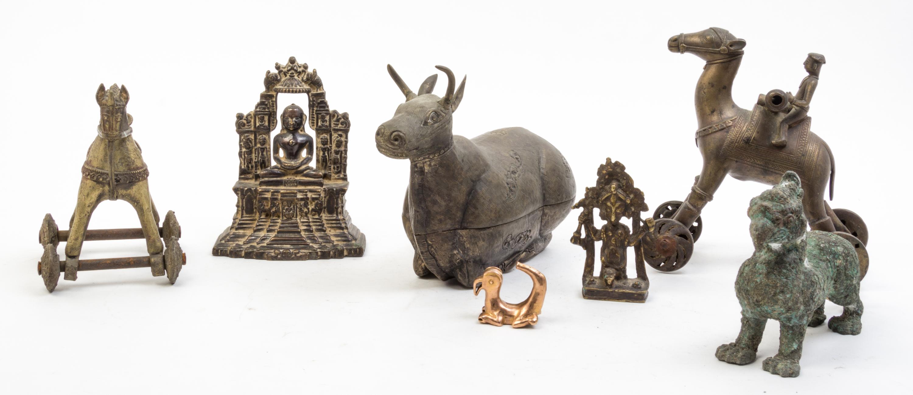 A Collection of Bronze and Cast Metal Articles Width of first 4 inches.