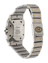CARTIER, STAINLESS STEEL AND 18K YELLOW GOLD 'SANTOS' WRISTWATCH