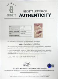 A Mickey Mantle Signed Autograph Exhibit Reprint Card (Beckett Authentication Services)