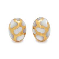 ANGELA CUMMINGS, YELLOW GOLD AND MOTHER-OF-PEARL EARCLIPS