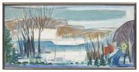 Werner Drewes (American/German, 1899–1985) — Early Snow in the Delaware Valley, 1969