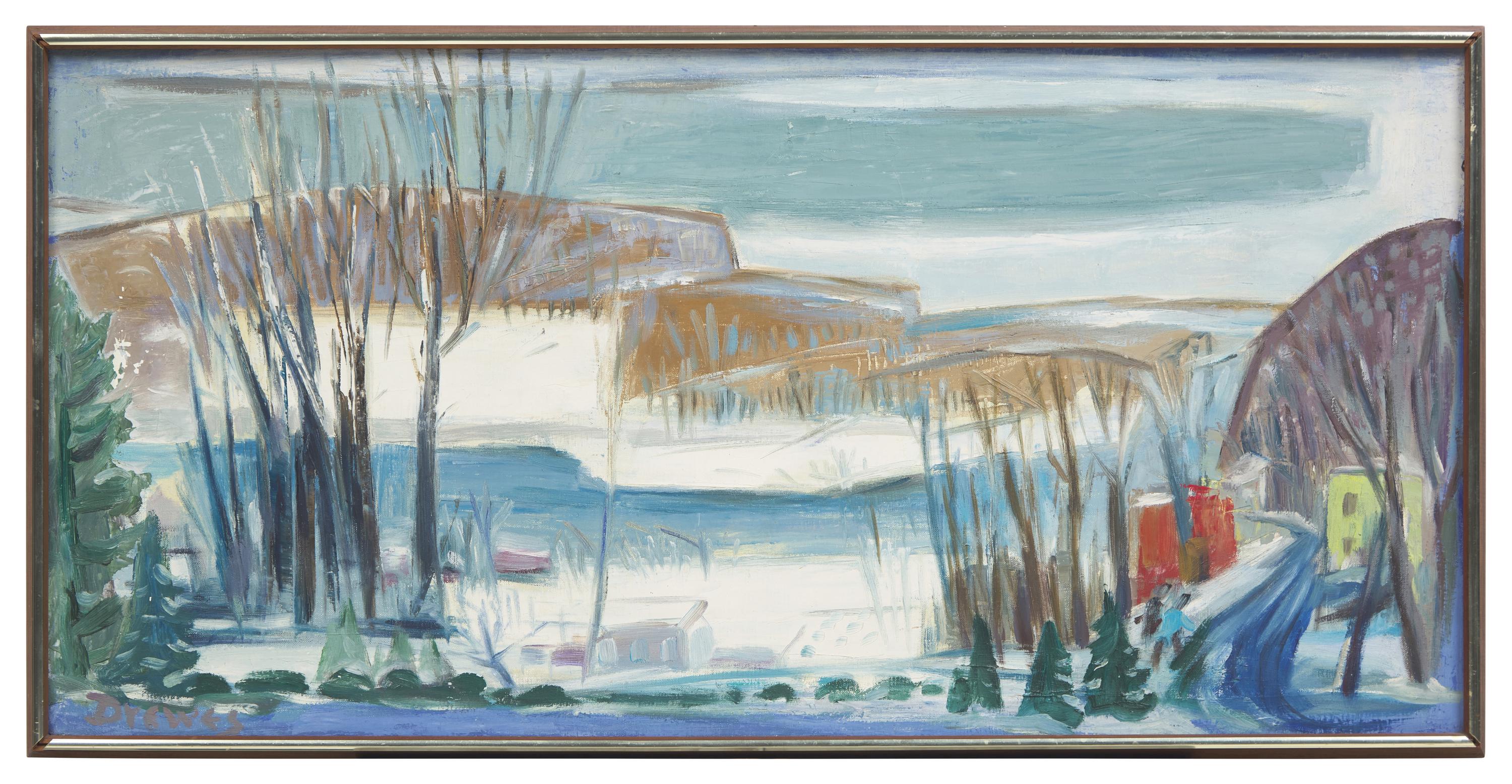 Werner Drewes (American/German, 1899–1985) — Early Snow in the Delaware Valley, 1969
