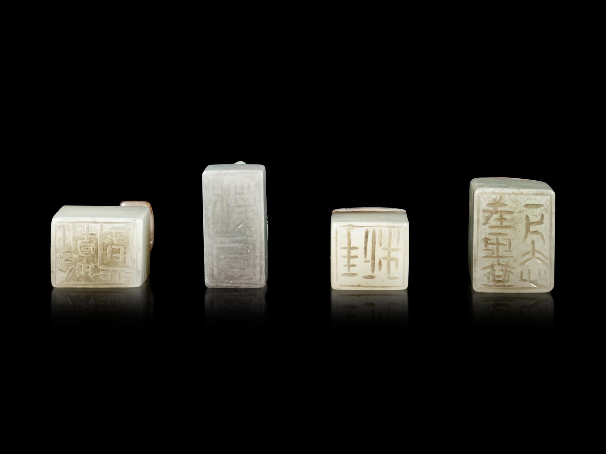 Four Chinese Jade and Jadeite Seals
