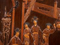 Two Chinese Carved Wood Wall Panels