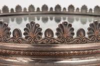 A Silvered Metal and Mirrored Table Plateau