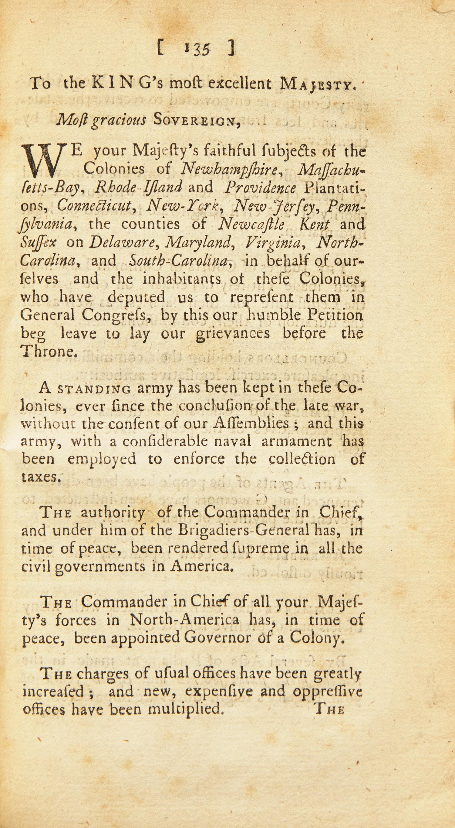 [American Revolution] Journal of the Proceedings of the Congress, Held at Philadelphia, September 5, 1774