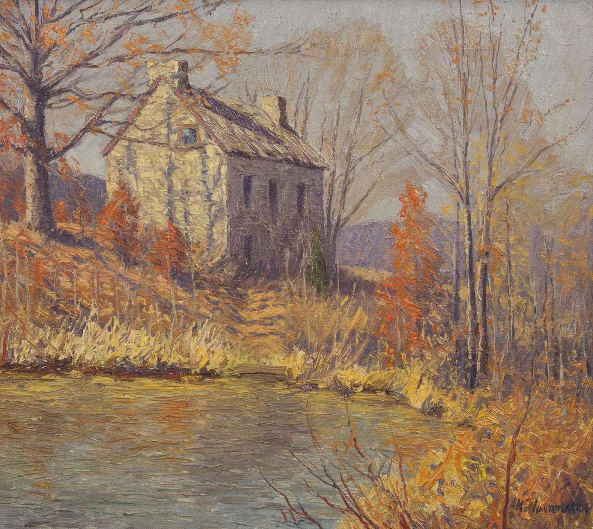 Kenneth Nunamaker (American, 1890-1957) - By the Pond, Early Autumn