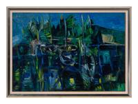 Barche in un porto (Boats in a harbor) , c. 1953
