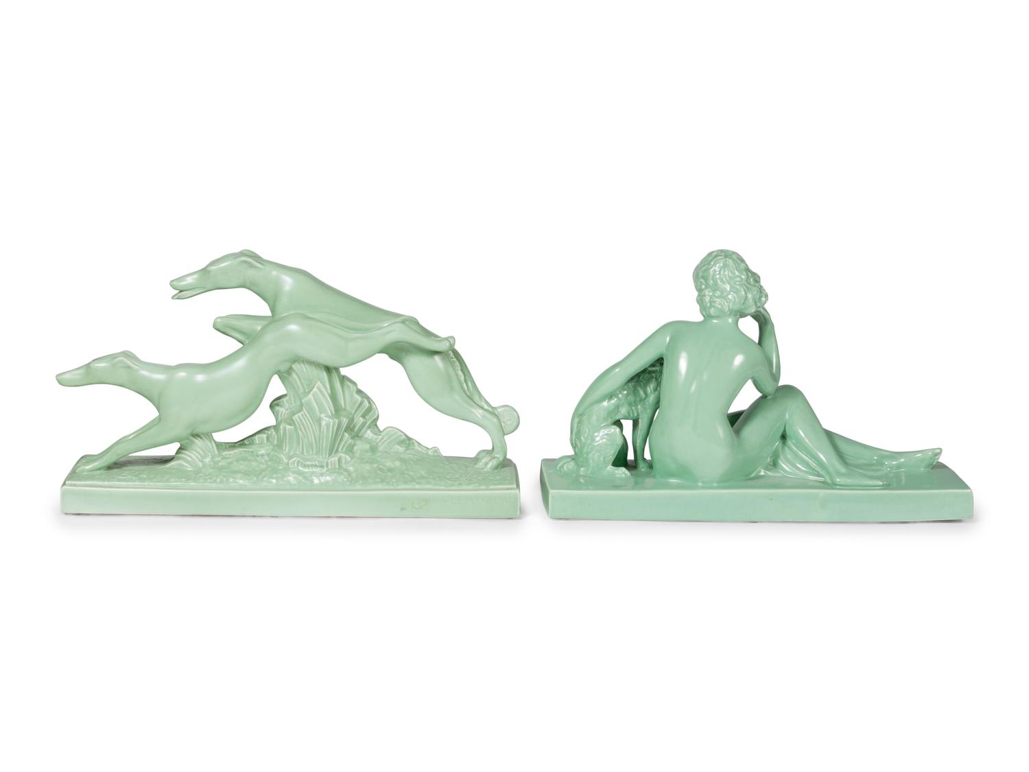 Two Lemanceau Glazed Ceramic Figural Groups