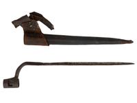 Crude American Made Colonial Era Socket Bayonet & Scabbard