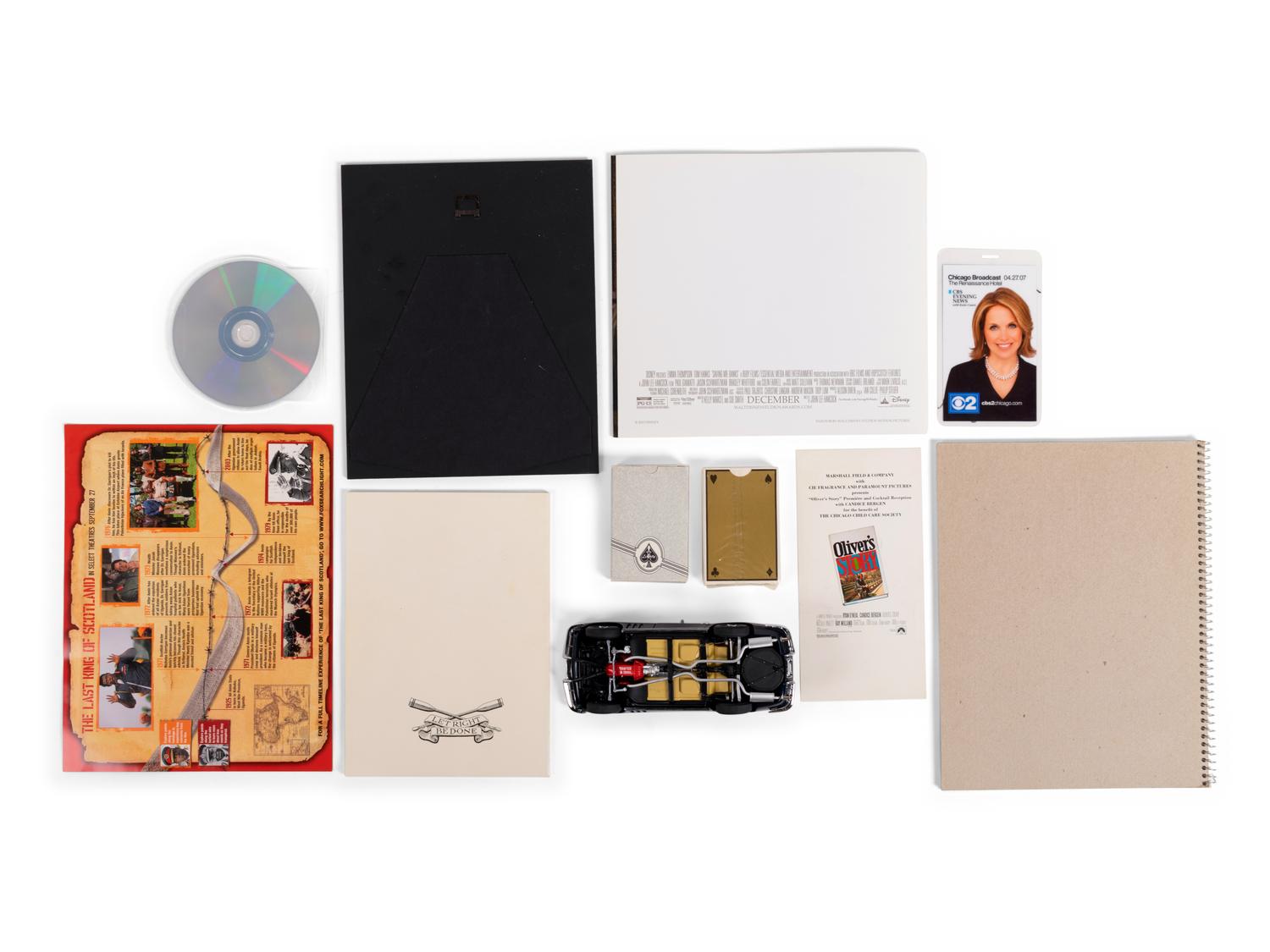 (Film Memorabilia) A group of unusual promotional items from 11 films or tv shows, Comprising: