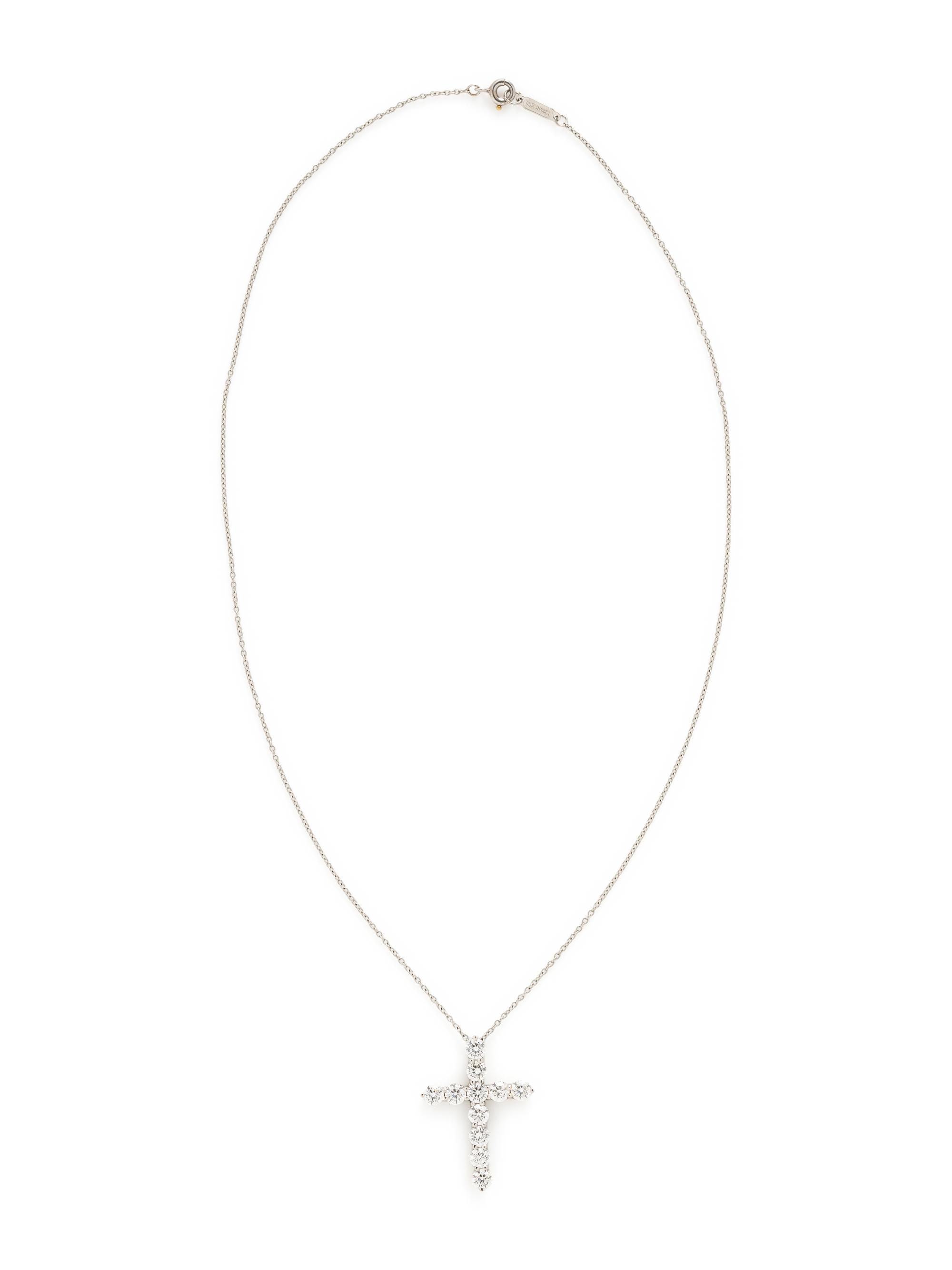 TIFFANY & CO., DIAMOND CROSS PENDANT NECKLACE