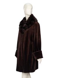 Féraud, Brown Sheared Mink & Marten Coat