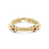 DAVID YURMAN, YELLOW GOLD AND GEMSTONE 'RENAISSANCE' BRACELET
