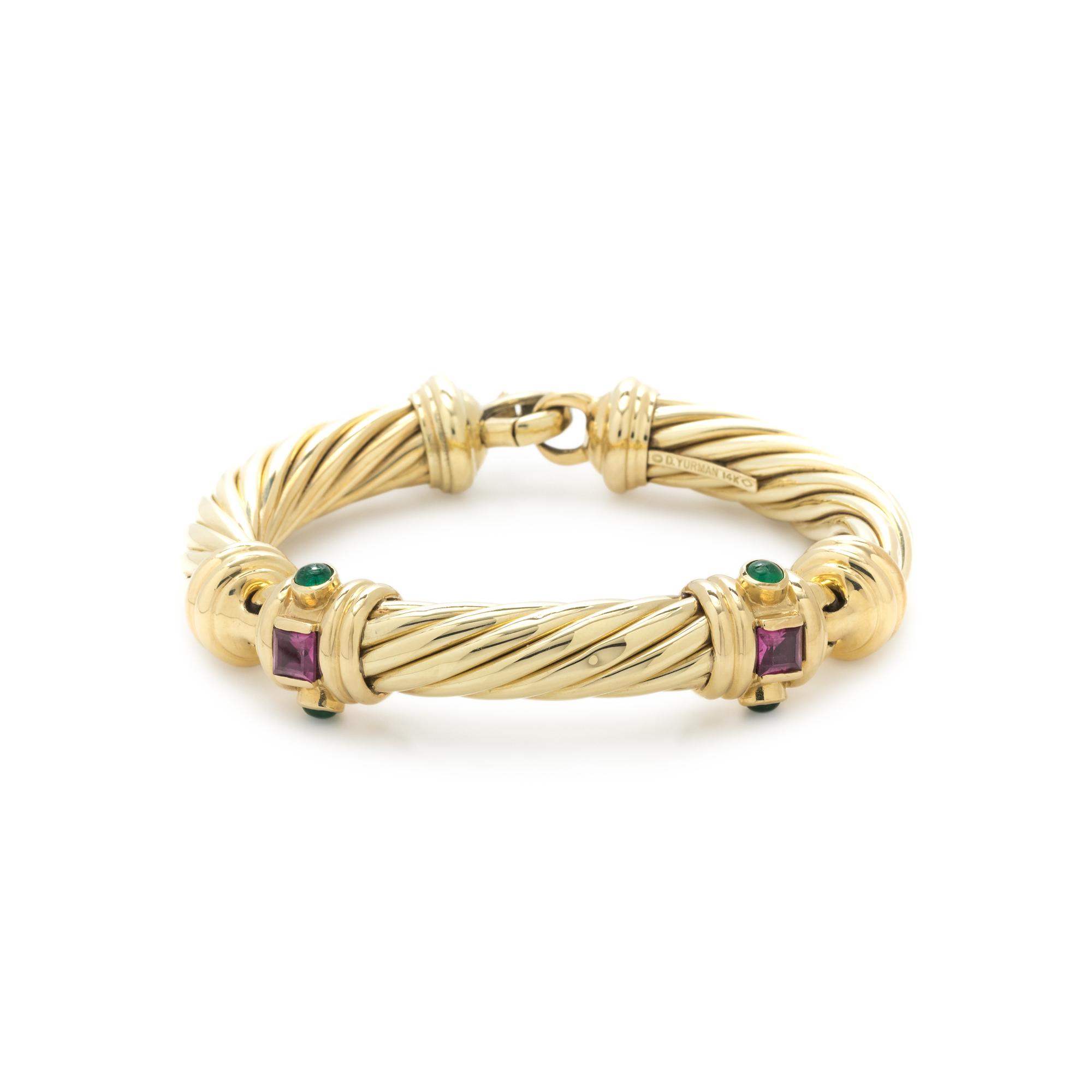 DAVID YURMAN, YELLOW GOLD AND GEMSTONE 'RENAISSANCE' BRACELET
