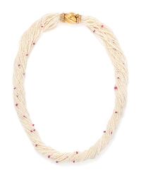 SEED PEARL AND RUBY TORSADE NECKLACE