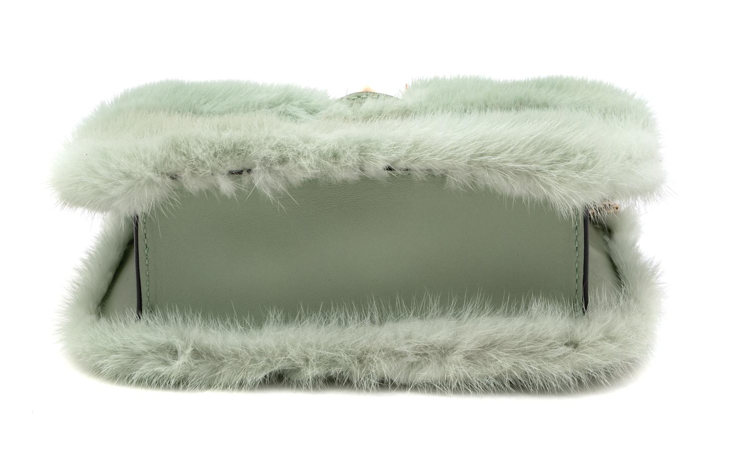 Valentino Handbag in Green Fur and Leather, 1990-2000s