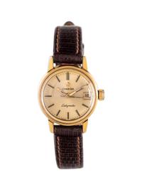 OMEGA, VINTAGE, REF. 566.002, GOLD ELECTROPLATE AND STAINLESS STEEL 'LADYMATIC' WRISTWATCH