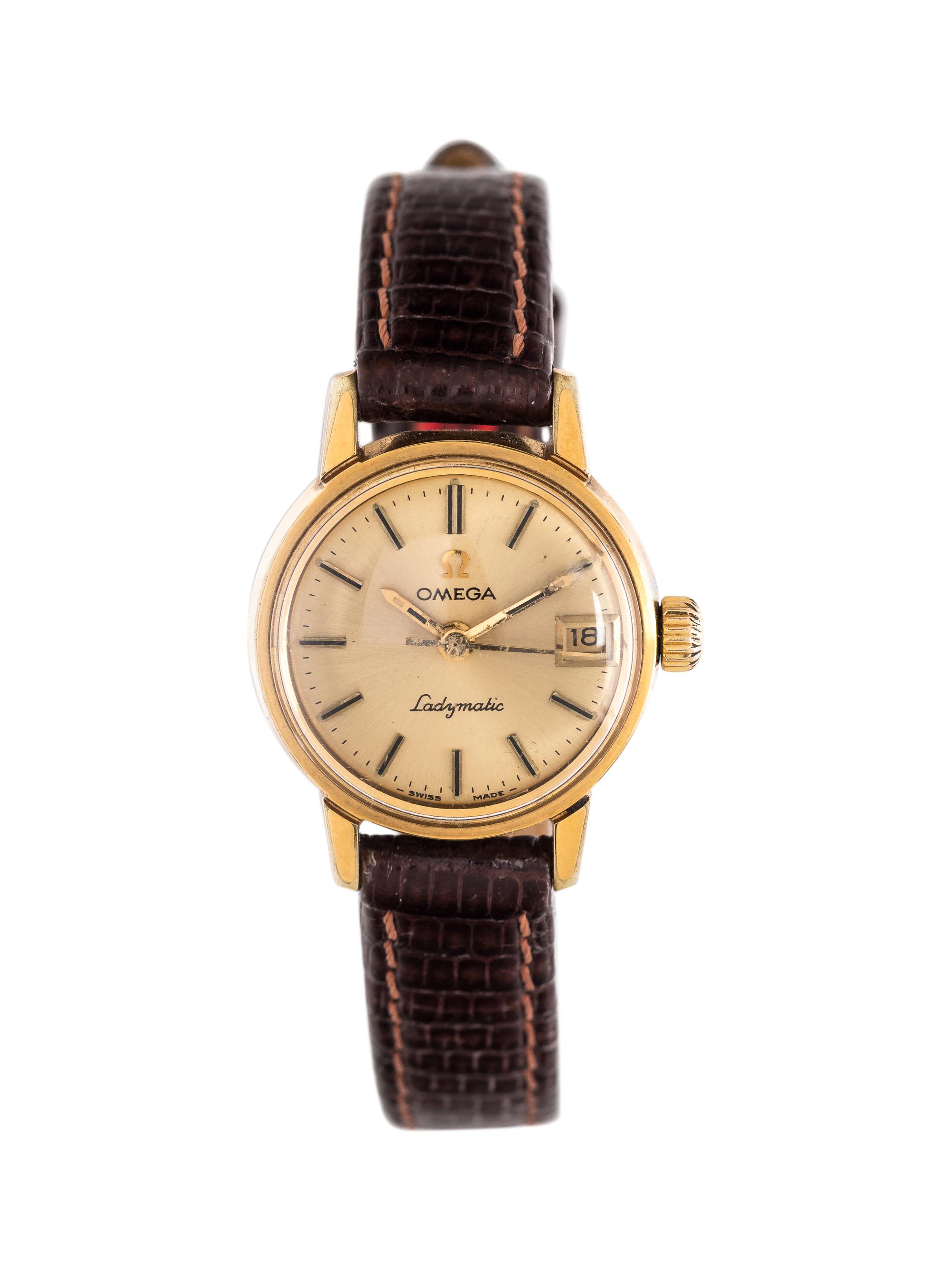 OMEGA, VINTAGE, REF. 566.002, GOLD ELECTROPLATE AND STAINLESS STEEL 'LADYMATIC' WRISTWATCH