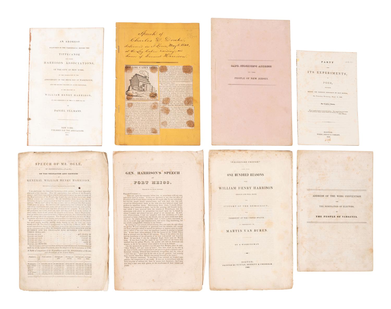 [1840 ELECTION]. A group of pamphlets related to Martin van Buren, William Henry Harrison, and their respective presidential campaigns.