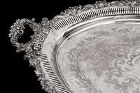 A Large English Silverplate Oval Two-Handled Tray