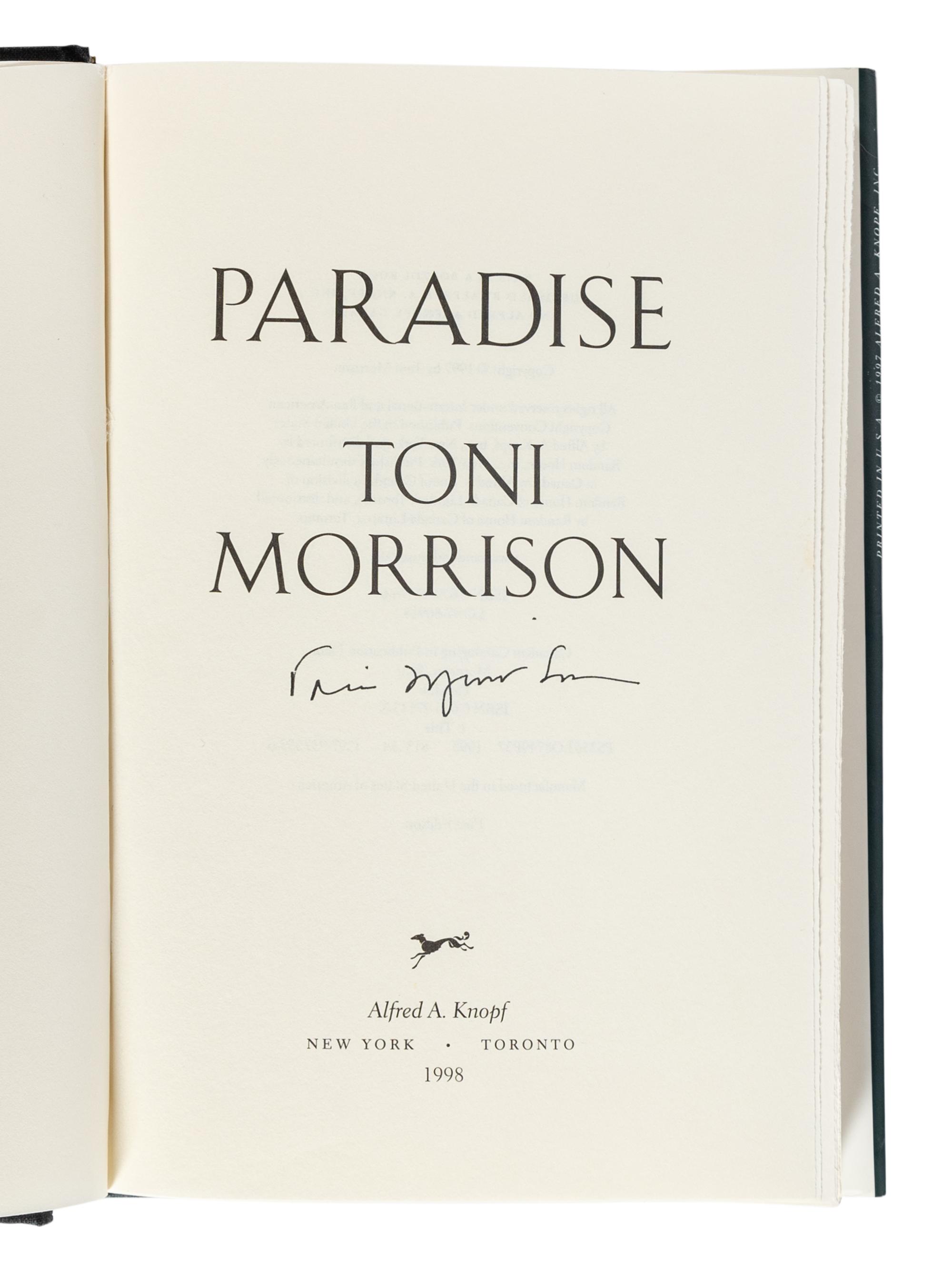 MORRISON, Toni (1931-2019). A group of three FIRST EDITIONS, one SIGNED, comprising: