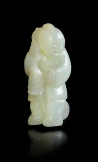 A White Jade Figure of a Boy Height 2 1/2 inches. — 18TH/19TH CENTURY
