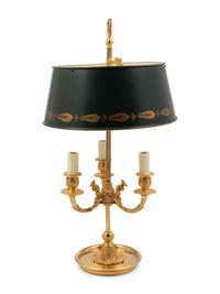 A Gilt Metal and Tôle Bouillotte Lamp