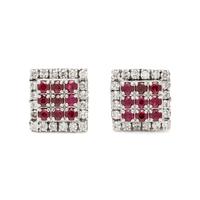 SYNTHETIC RUBY AND DIAMOND CUFFLINKS