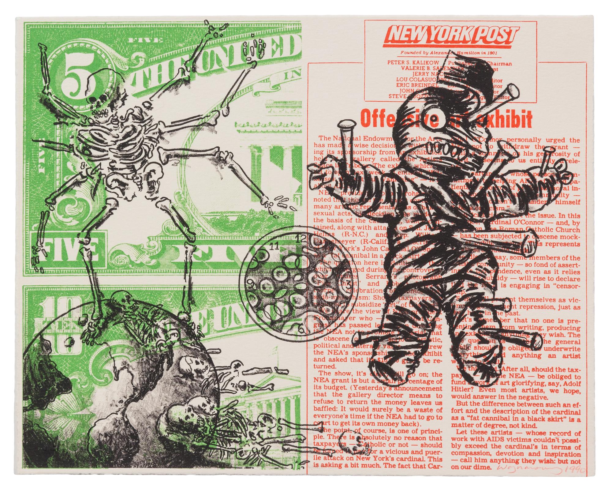 David Wojnarowicz, (American, 1954-1992), Untitled (Voodoo Doll and Spider), 1990 (together with the Tongues of Flame exhibition catalo
