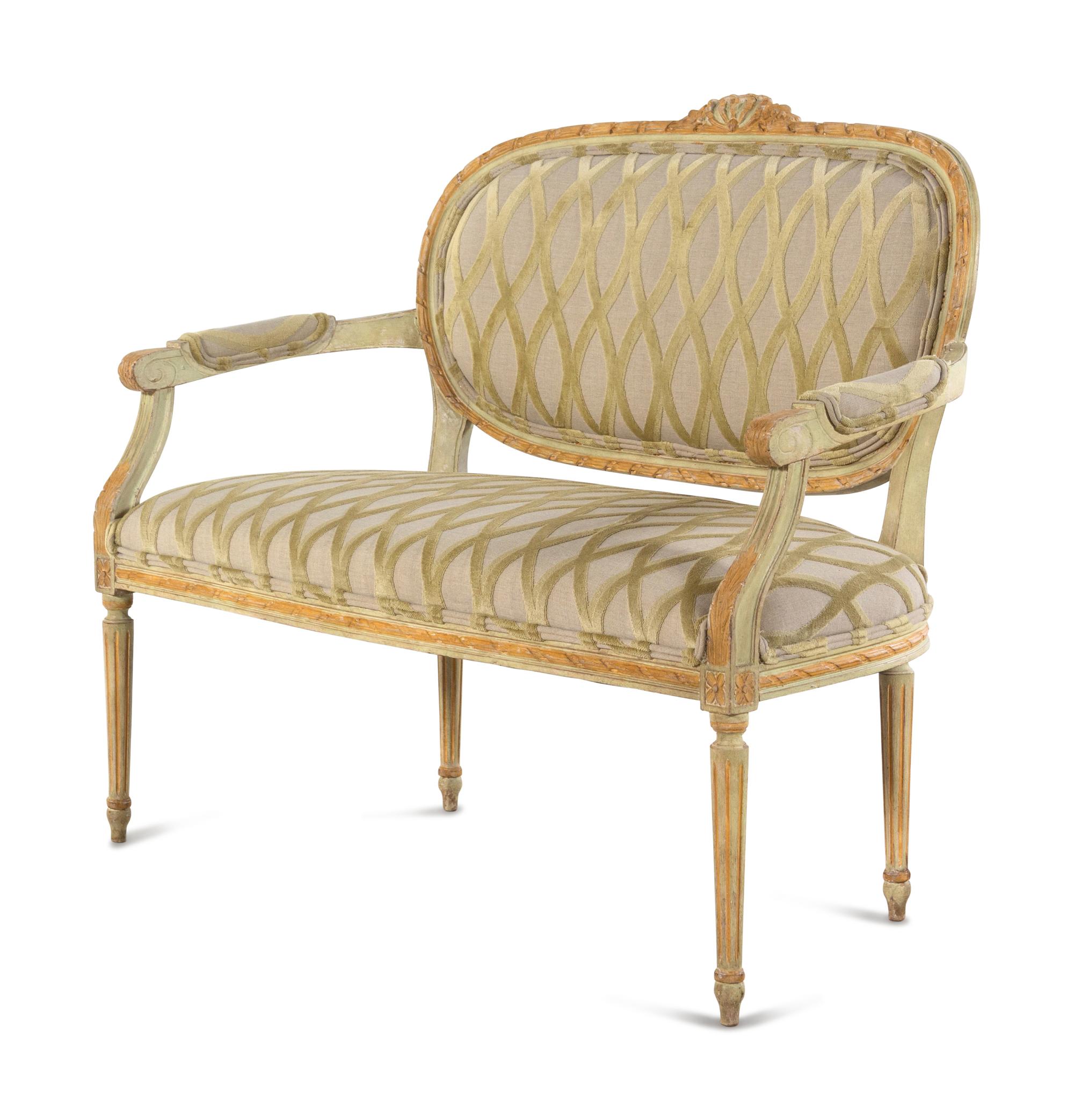 A Louis XVI Style Painted Settee