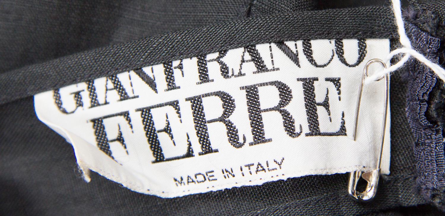 A Gianfranco Ferre Black Linen Dress,
