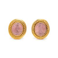 ELIZABETH LOCKE, YELLOW GOLD AND INTAGLIO EARCLIPS