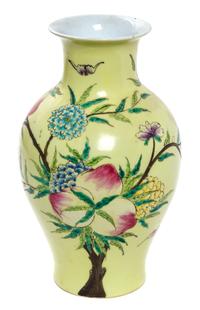 A Famille Rose Porcelain Vase Height 13 inches.