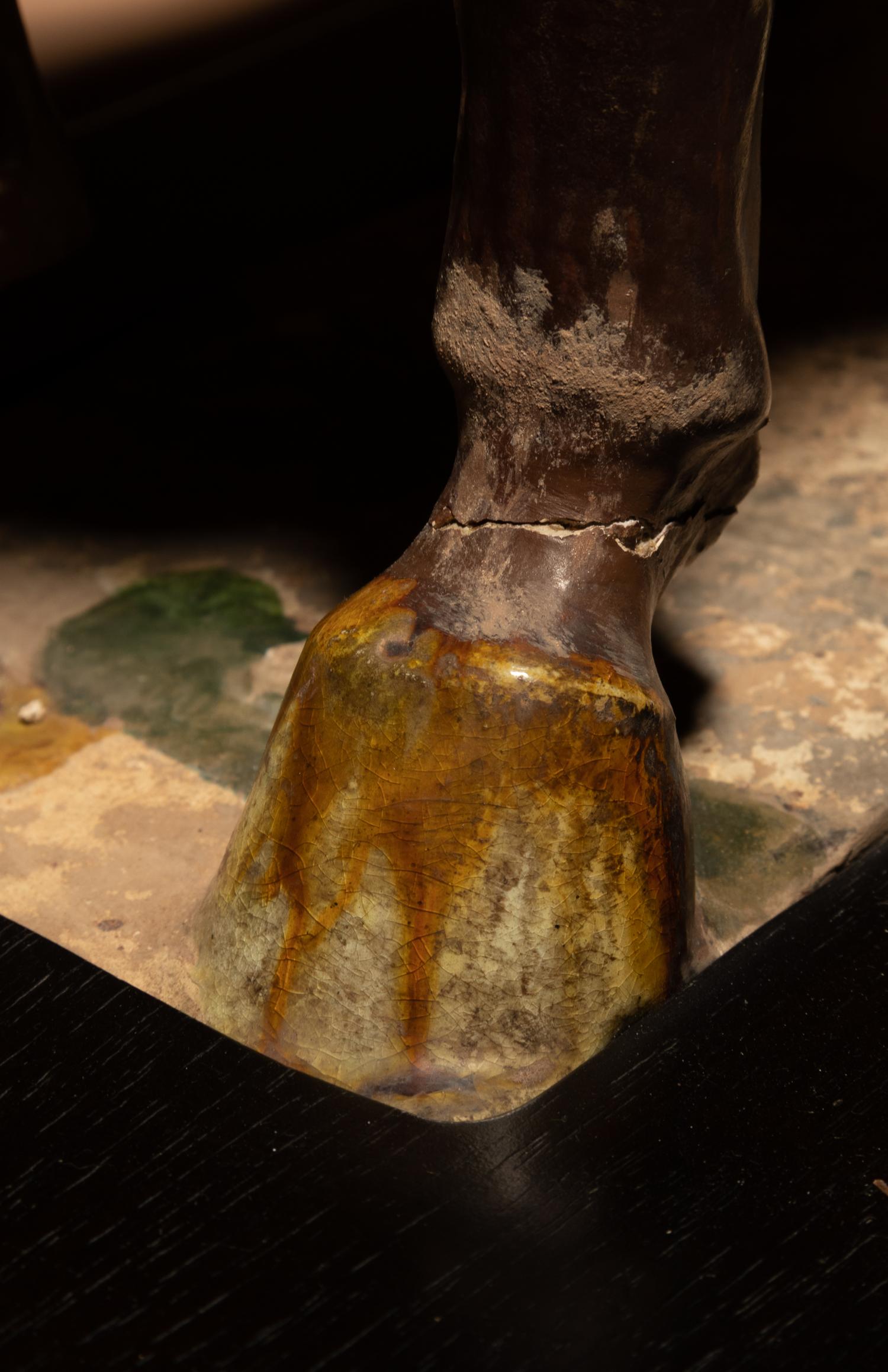 A Sancai Glazed Pottery Figure of a Standing Horse