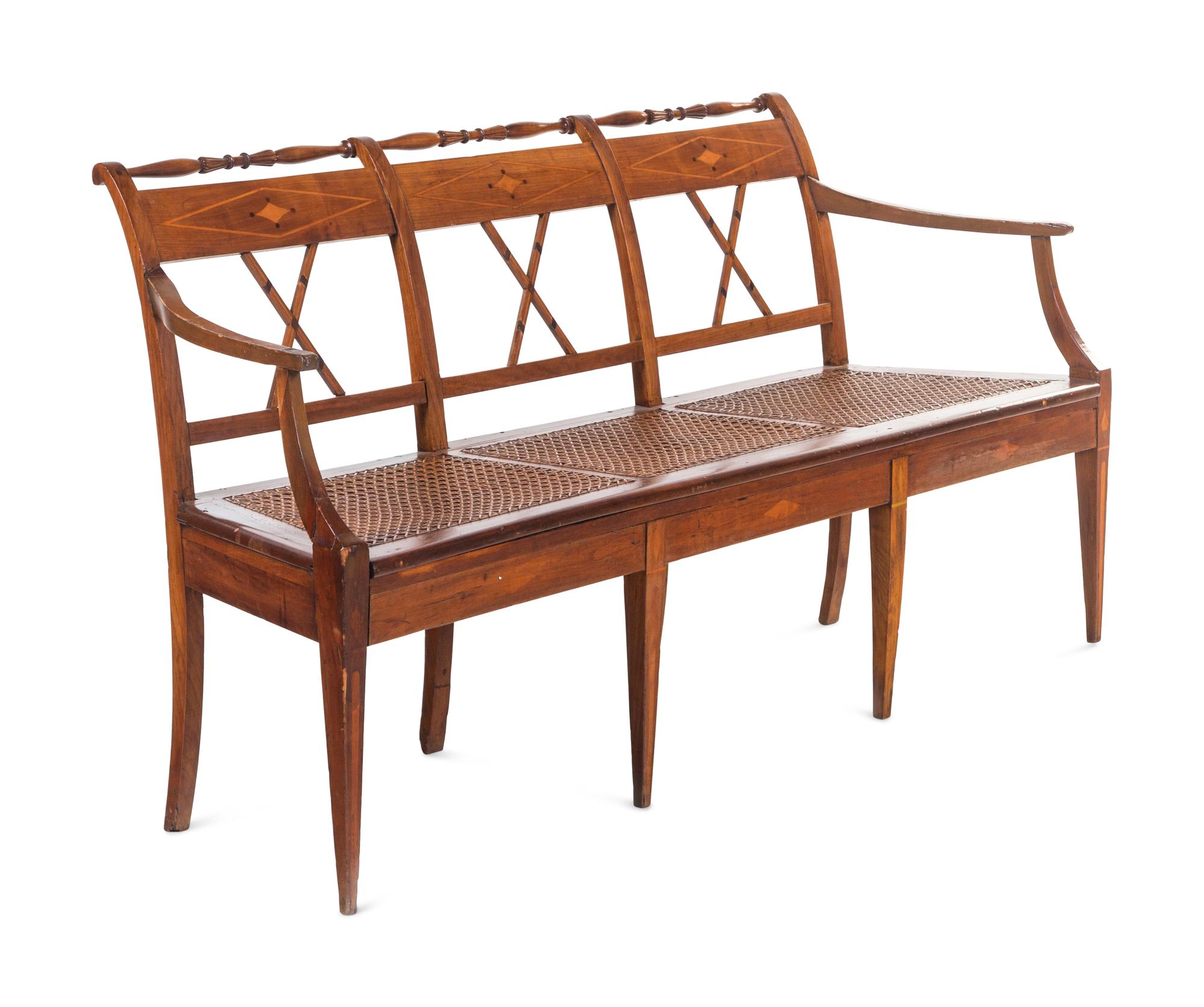 A French or Italian Provincial Fruitwood Bench