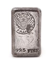 A 1959 San Francisco 999.50 Pure Silver Ingot, 121.40 dwts.