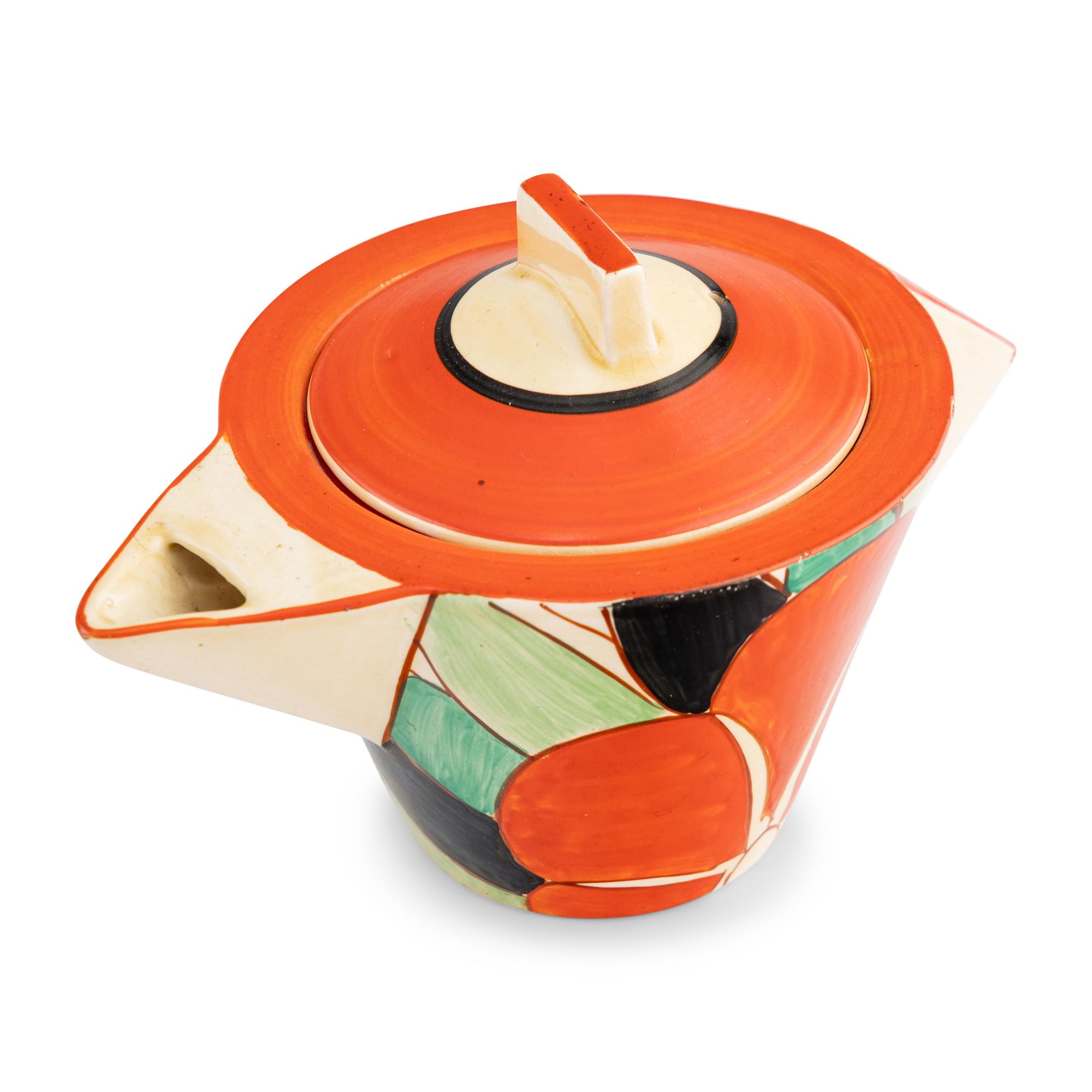 A Group of Nine Clarice Cliff Gardenia Ceramic Table Articles