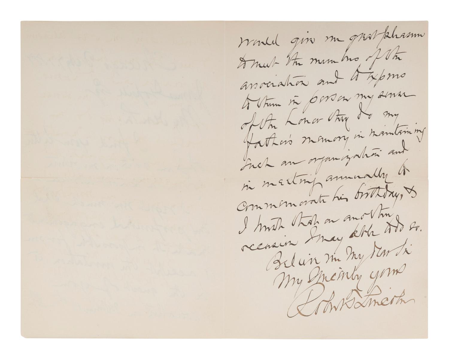[POLITICS]. A group of 4 letters signed by politicians and reformers, incl. Robert Todd LINCOLN, Henry Ward BEECHER, Roscoe CONKLING, and Whitelaw REID.