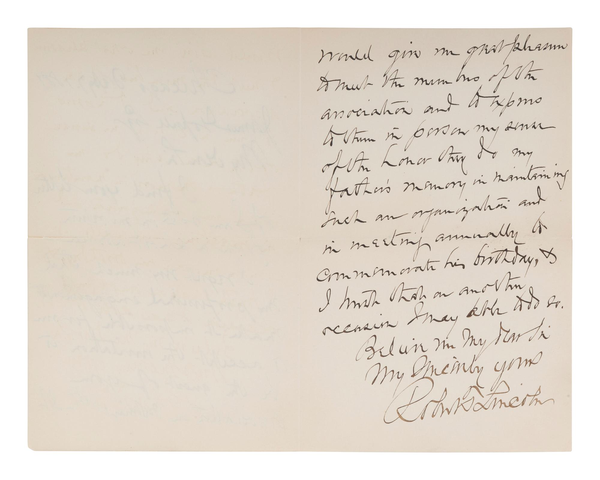 [POLITICS]. A group of 4 letters signed by politicians and reformers, incl. Robert Todd LINCOLN, Henry Ward BEECHER, Roscoe CONKLING, and Whitelaw REID.