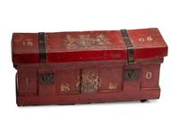 An English Painted Leather Trunk