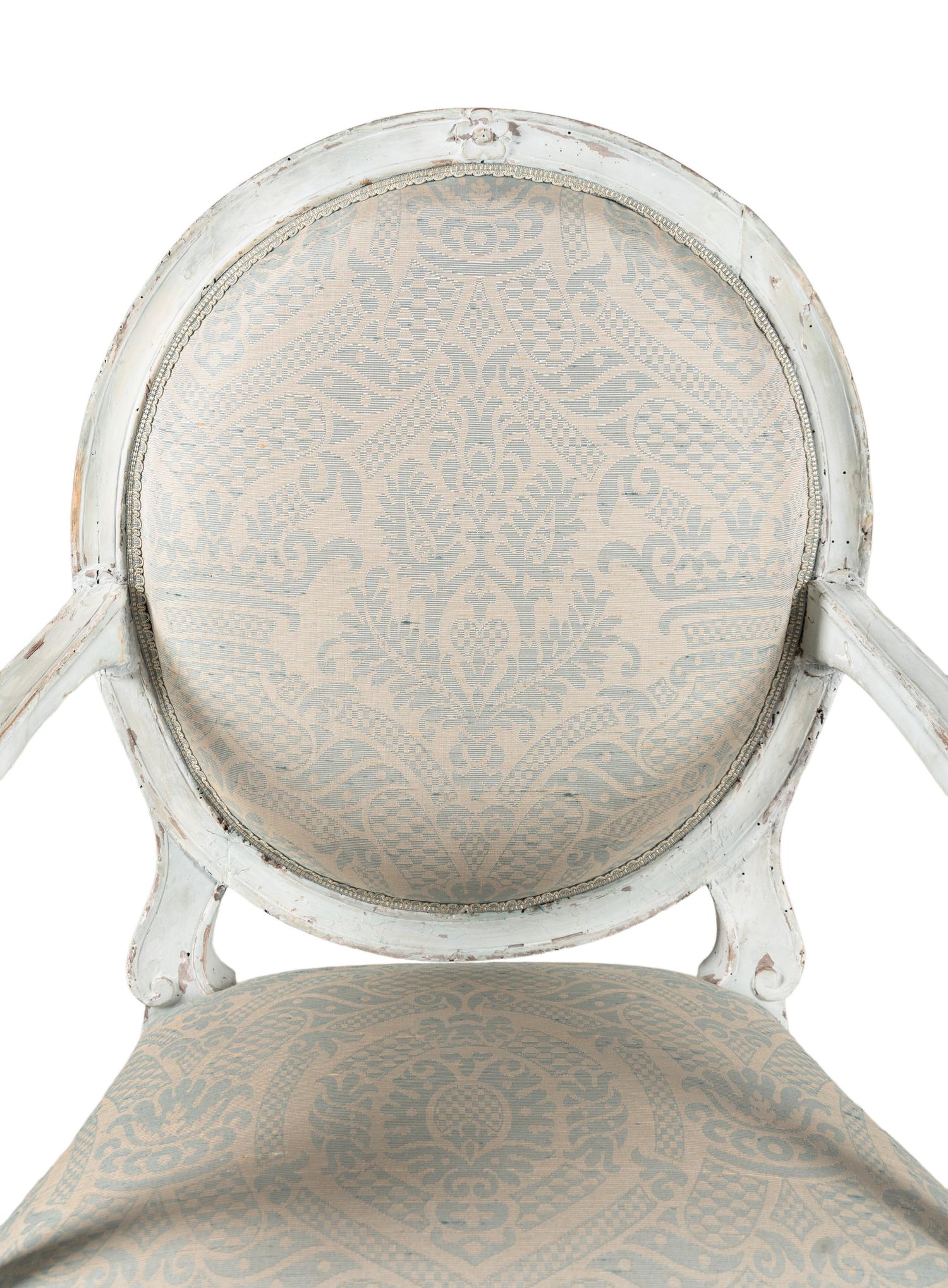 A Pair of Louis Philippe White Painted Fauteuils