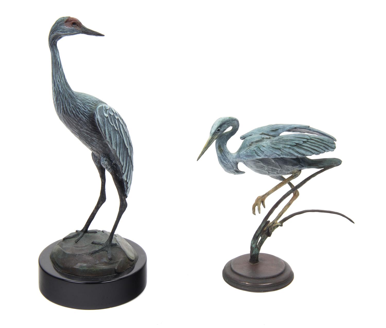 Two Painted Bronze Sculptures Height of taller 9 1/2 inches. — Geoffrey C. Smith, 20th century