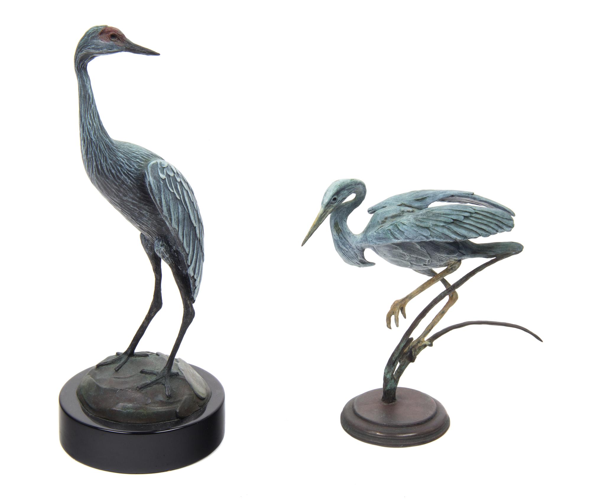 Two Painted Bronze Sculptures Height of taller 9 1/2 inches. — Geoffrey C. Smith, 20th century