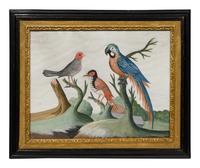 A Set of Six Irish George III Embossed Bird Pictures by Samuel Dixon