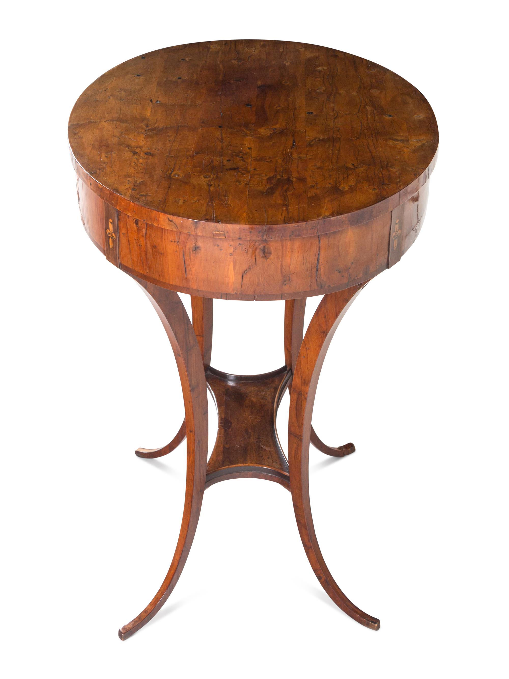 A Biedermeier Burlwood Side Table