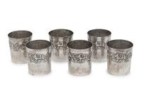 A Set of Six Italian Silver Tumblers