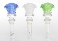 A Group of Three Continental Glass Stoppers Height 5 1/8 inches. — ROSENTHAL FOR VERSACE